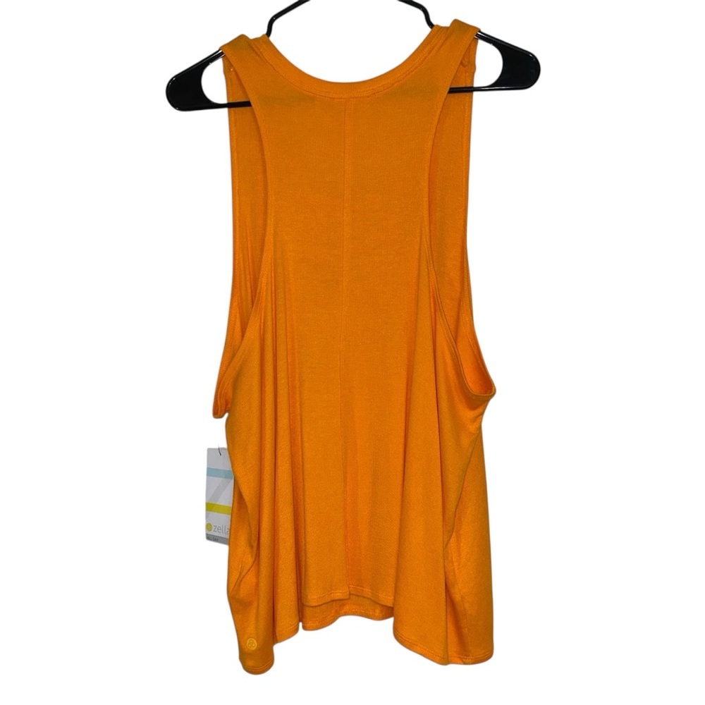 Zella Favorite Rib All Day Racerback Orange Tank Top - Picture 3 of 8